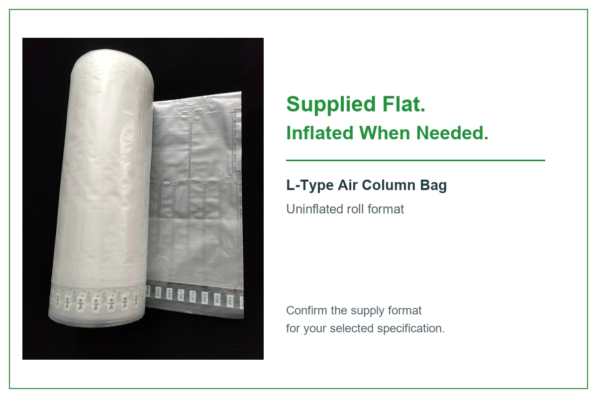 Uninflated L-type air column bag roll and flat film.webp