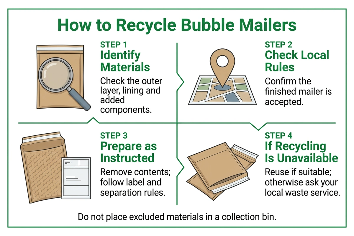 Steps for checking local bubble mailer recycling and reuse options.webp